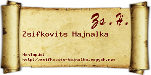 Zsifkovits Hajnalka névjegykártya
